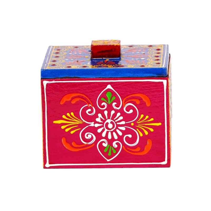Folk Keepsake Box — Pink & Blue