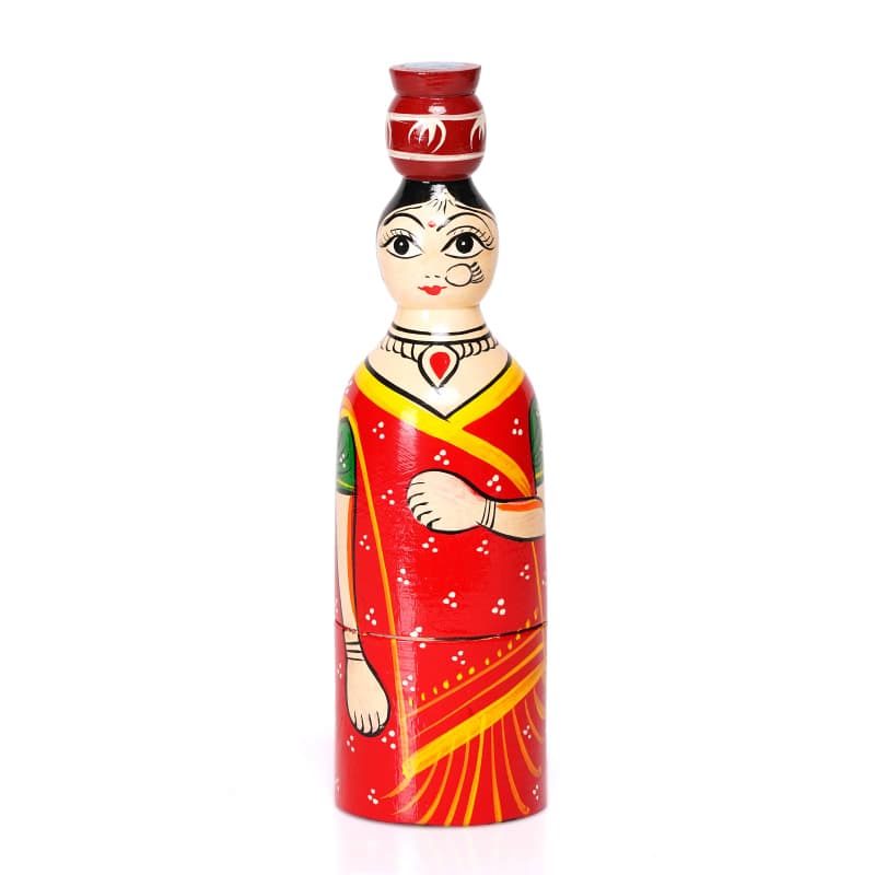 Water-Carrier Nesting Doll (Set of 5) — Handcrafted in Varanasi